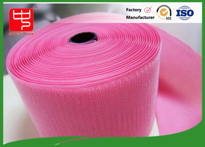 Özel Renkli Geniş Cırt Cırt Bağlama Bandı %100 Naylon Açık Pembe